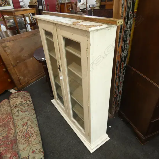 WHITE PAINTED GLAZED MEDICAL CABINET...