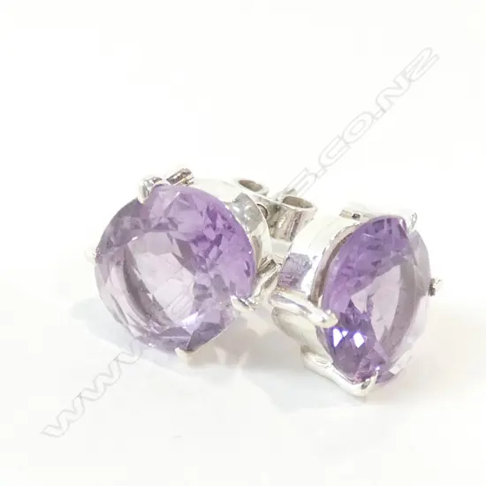 PURPLE AMETHYST & 925 SILVER EARRINGS