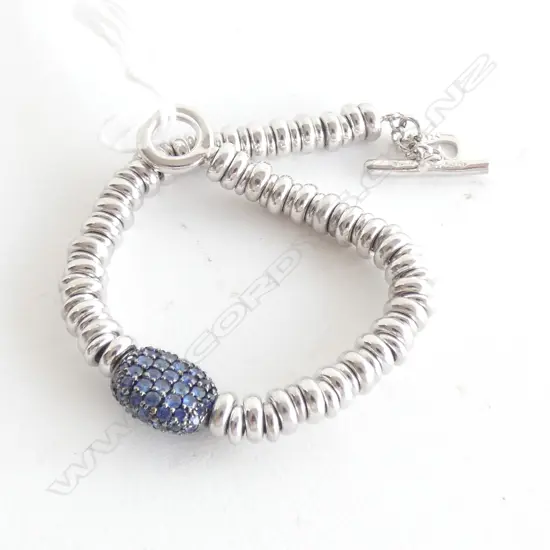 BLUE CZ AND STERLING SILVER BRACELET