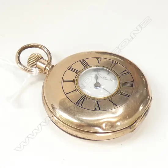 GOLD PLATED HALF HUNTER POCKET WATCH