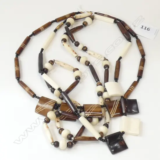 3 FRENCH BAKELITE NECKLACES 