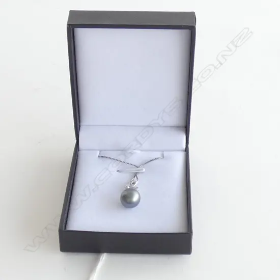 BLACK TAHITIAN PEARL PENDANT 925 SILVER NECKLACE