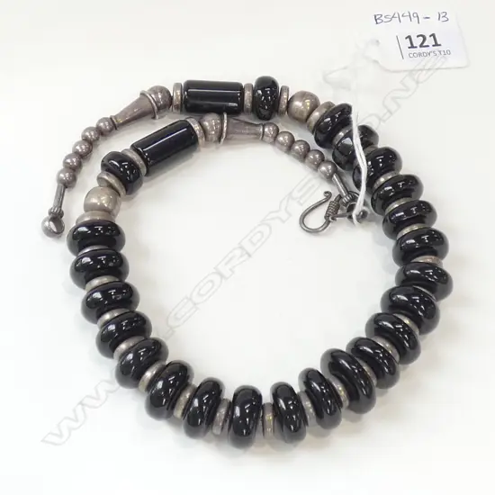 ONYX AND STERLING NECKLACE