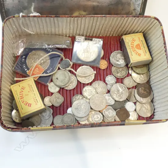 TIN MIXED NZ PRE DECIMAL COINS 
