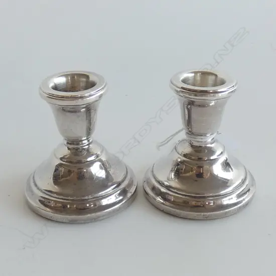 PR STG SILVER CANDLE STICK HOLDERS  H. 60MM BIRMINGHAM 1971