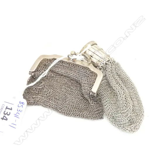 2 SILVER MESH PURSES