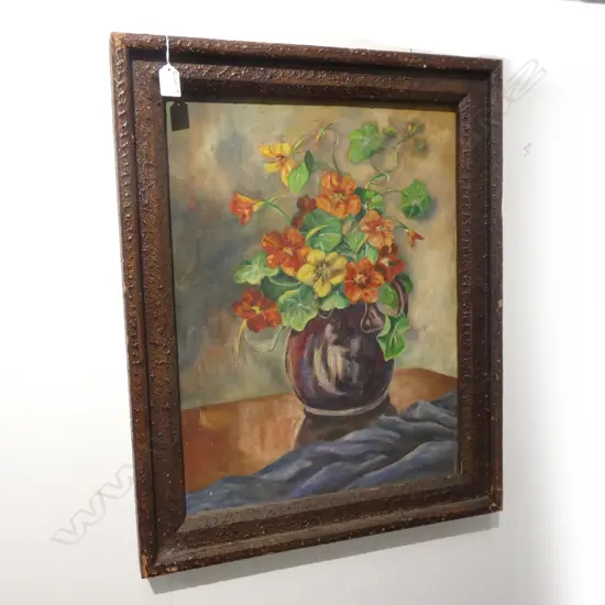 ARTIST UNKNOWN STILL LIFE OIL ON CANVAS C1910 MINOR FAULT