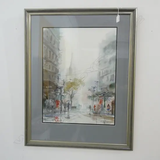 CHRISTCHURCH STREET SCENE W/C BY J. K. READ 520x400mm