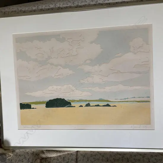 N GROUND? (ARTIST NOT TRACED) SALISBURY PLAIN EMBOSSED PRINT 59/100 SIGNED AND DATED 79 460 X 630 MM