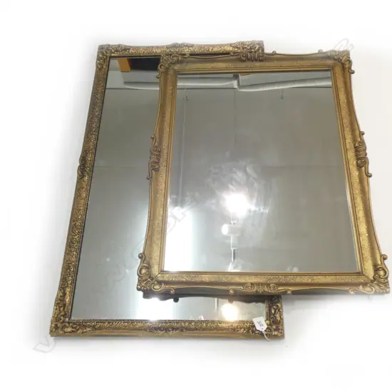 2 GILT FRAMED MIRRORS 870x515mm