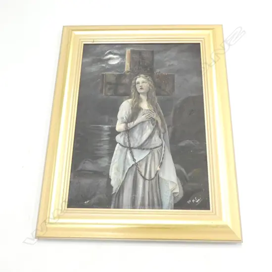 WWI PROPAGANDA OIL SIGNED & DATED 1914 540x390mm