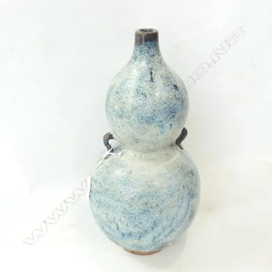 DOUBLE GOURD VASE BLUE GLAZE H.340mm