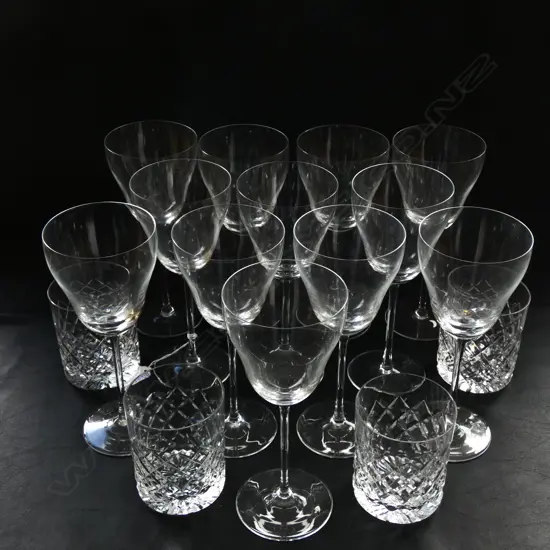 12 ROSENTHAL CRYSTAL WINE GLASSES H. 193MM + 4 TUMBLERS