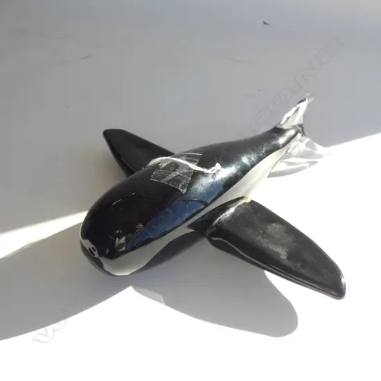ART GLASS BLACK AEROPLANE L.240mm