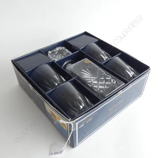 PRELUDIO CRYSTAL DECANTER & 4 GLASSES BOXED SET