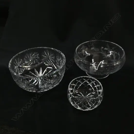 3 CRYSTAL BOWLS 