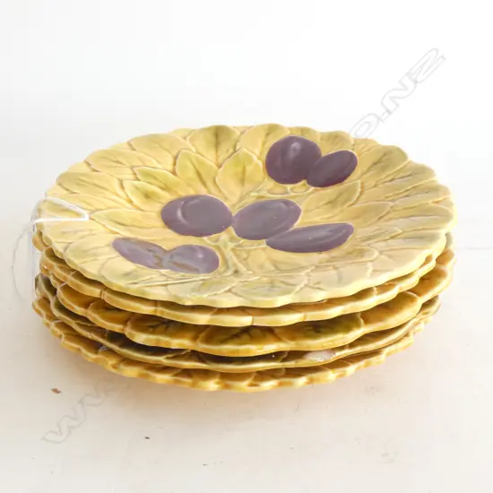 5 SARREGUEMINES FRENCH POTTERY SIDE PLATES