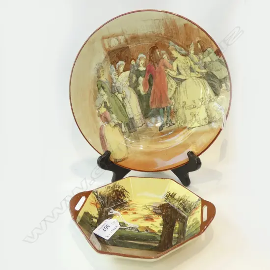 2 ROYAL DOULTON PLATES, OCTAGONAL & SIR ROGER DE COVERLEY