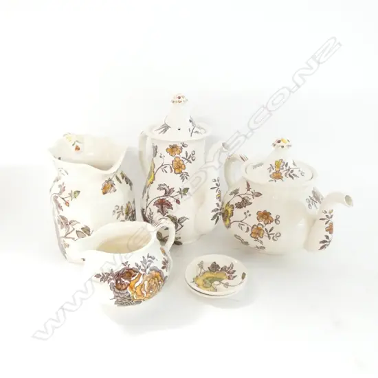 MASON IRONSTONE TEAPOT COFFEE POT 2 JUGS & 2 DISHES CHANTILLY PAT