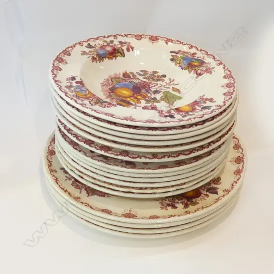 MASON IRONSTONE 16PC PART SERVICE FRUIT BASKET PAT