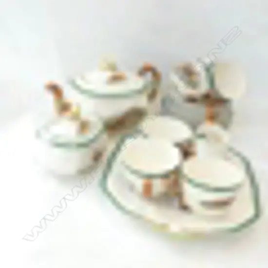 SPODE 'LEAPING THE BROOK' 22PC TEA SET; 6 TRIOS / TEAPOT ETC..