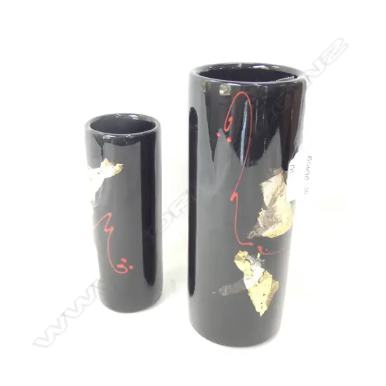 PR PETER COLLIS GOLD LEAF VASES - LARGEST H. 208MM