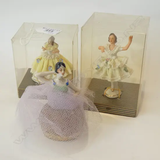 2 DRESDEN LADIES + A HALF DOLL