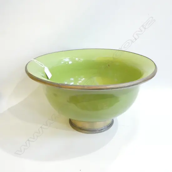 LG GREEN CERAMIC EP RIMMED & FOOTED BOWL DIA 350MM