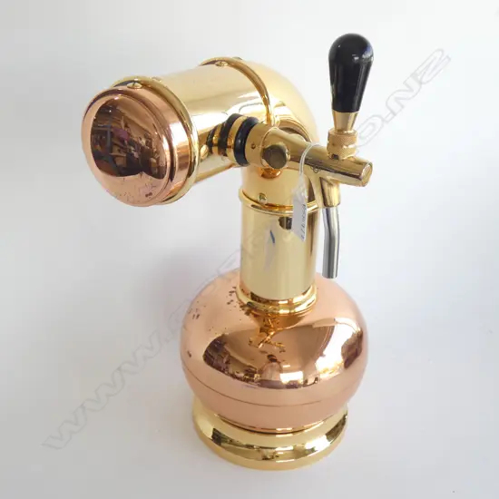 LG COPPER & BRASS (GOLD PLATED) ITALIAN BEER FONT, DEMONSTRATION MODEL, H.525mm