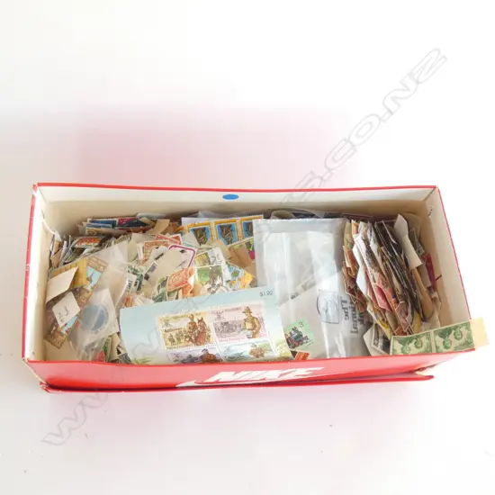 STAMPS;  BOX FULL OF NZ STAMPS.1000S