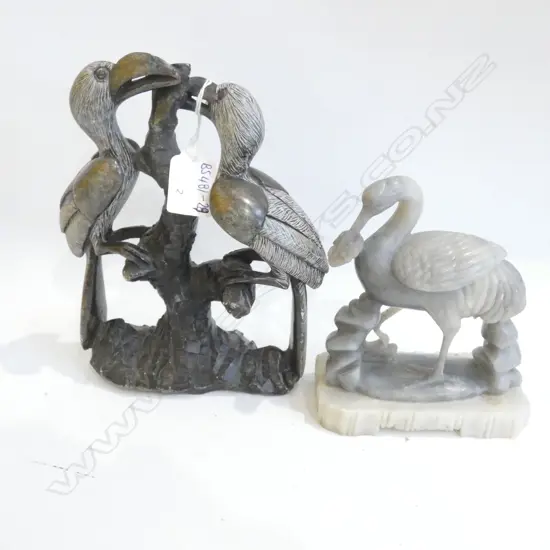 2 SOAPSTONE BIRD CARVINGS