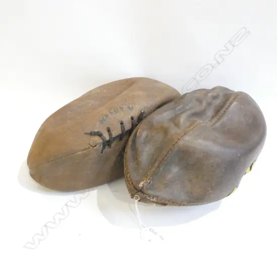 2 VINTAGE RUGBY BALLS