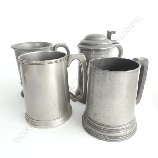 ANTIQUE PEWTER MUGS