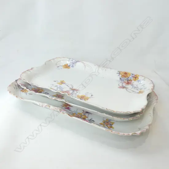3 LG HAVILAND FRENCH PORCELAIN PLATTERS; LARGEST L 470MM 