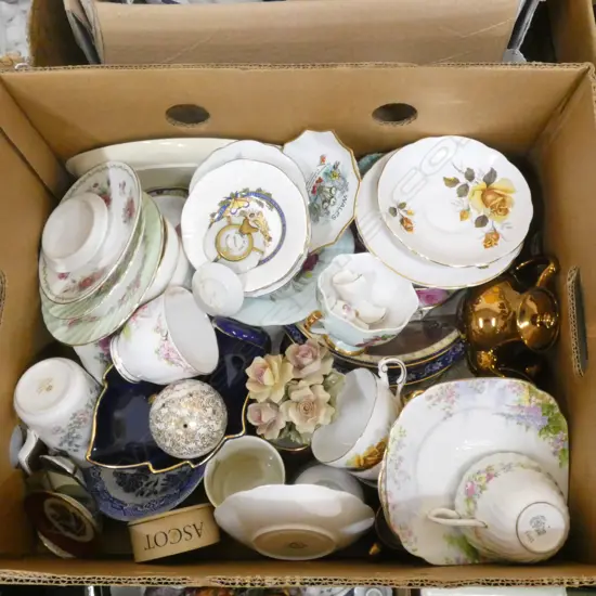 BOX LOT ASST. CHINA & CRYSTAL 