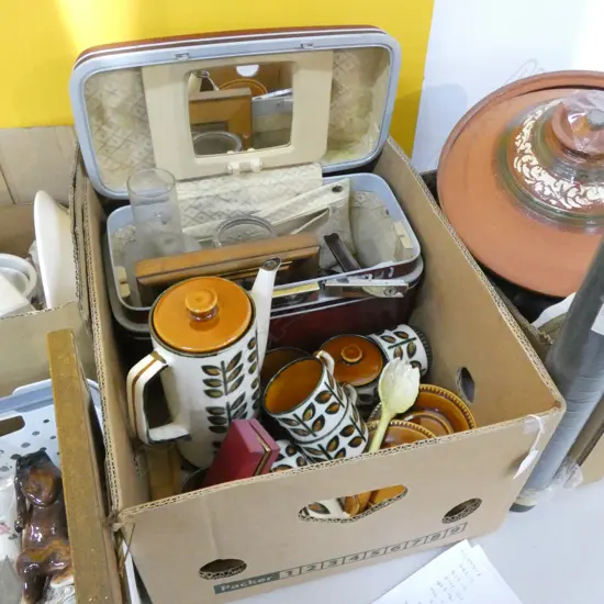 BOX  LOT BELGIUM COFFEE SET ETC 