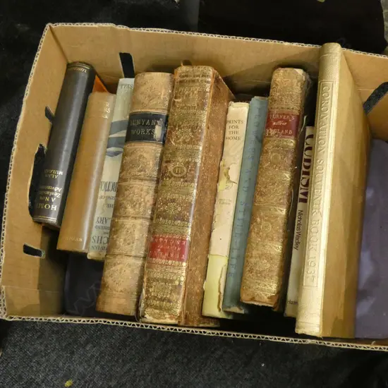 BOX LOT ANTIQUE & VINTAGE BOOKS 