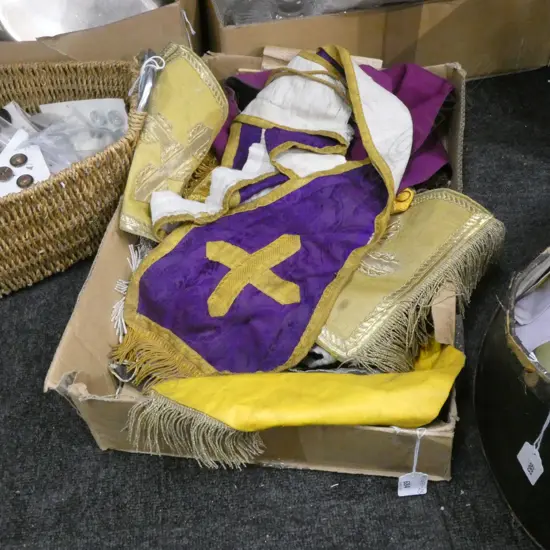 BOX LOT ASST RELIGIOUS / CHURCH SILK  ACCESSORIES