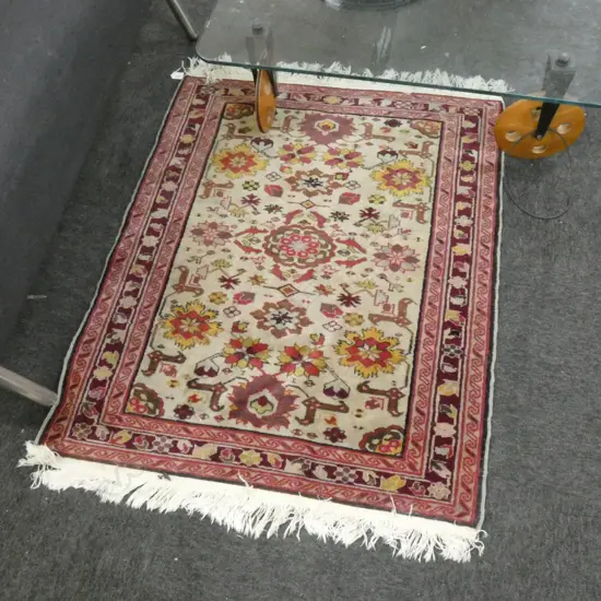 HAND KNOTTED WOOL PILE RUG 1080x900mm