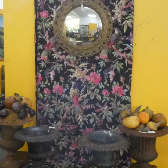 LARGE BLACK COTTON BLANKET PINK FLORAL DESIGN