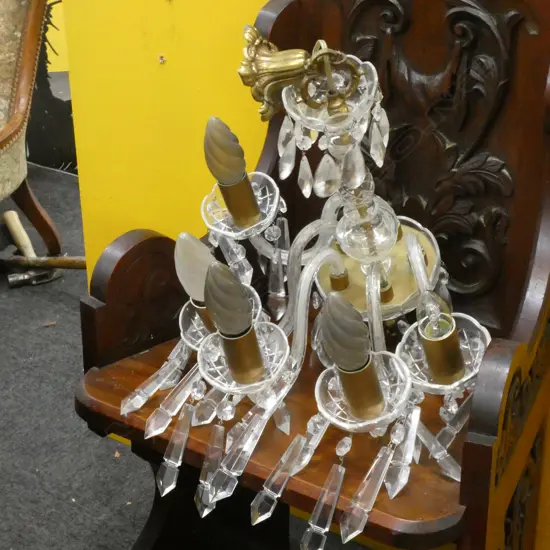 5 ARM CRYSTAL CHANDELIER 500mm dia