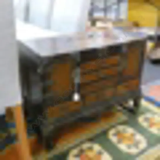 SM ORIENTAL CABINET; 6 DRAWERS / 2 CUPBOARDS & TOP LIFT COMPARTMENT...