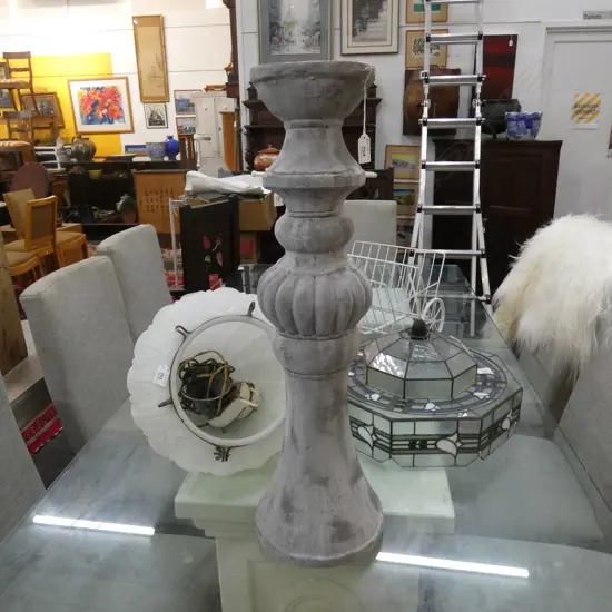 CONCRETE FINISH CANDLE STAND H.700mm