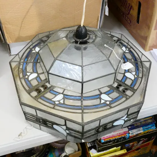 OCTAGONAL LEAD LIGHT LAMP SHADE AF 410mm dia