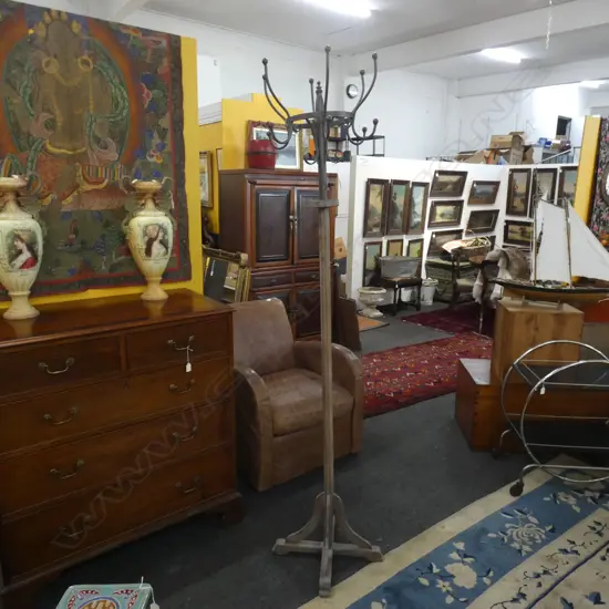 WOODEN COAT STAND METAL TOP H.2000mm