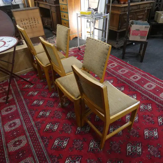 5 MID CENTURY OAK DINING CHAIRS