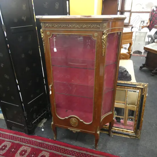 REPRODUCTION MARBLE TOPPED VITRINE H 1660 MM W 900 MM