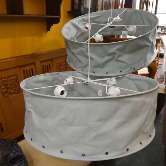 PR MODERN GREEN CANVAS LIGHT SHADES 700mm dia