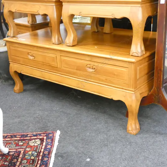 CHINESE TEAK COFFEE TABLE...