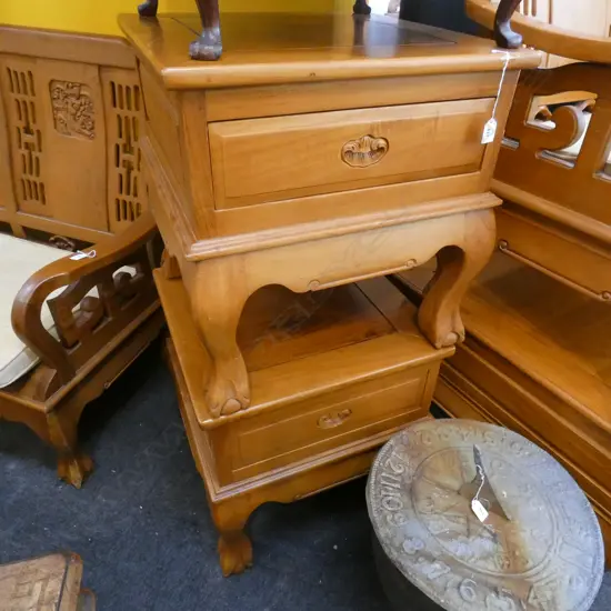 PR CHINESE TEAK SIDE TABLES...